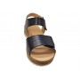 Sandale dama negre din piele naturala cu talpa confort si inchidere velcro dubla CP12N